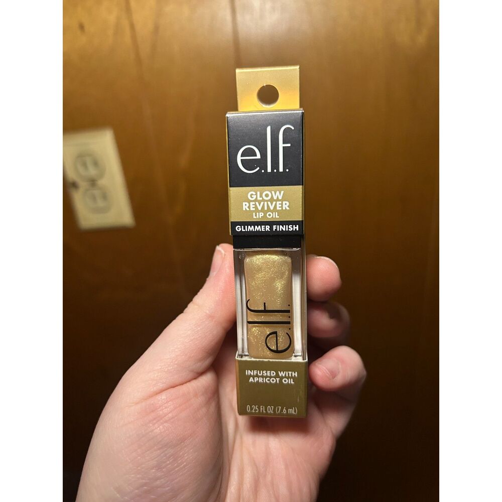ELF Cosmetics Glow Reviver Lip Oil Citrine Gleam Gold Shimmer Lip Gloss New
